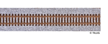 TILLIG 86358 - TT Gleisbettung Modellgleis hell (grau) für Flex-Gleis Länge 700mm (Holzschwellen)